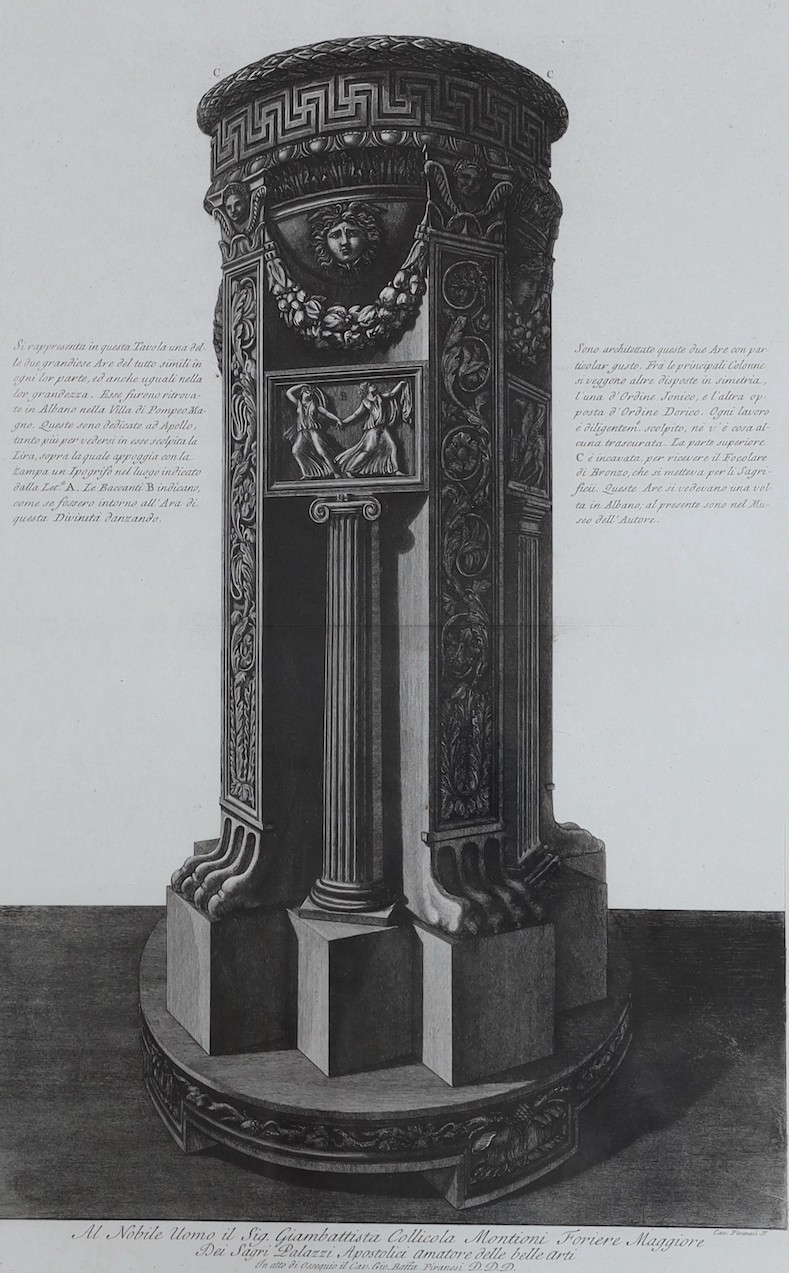 Piranesi , 'Vaso Antico di Marmo', 'Anto Vaso di Marmo', 'Vaso Antico di Marmo' and 'Aré del Tutto', four engravings, largest 75 x 48cm